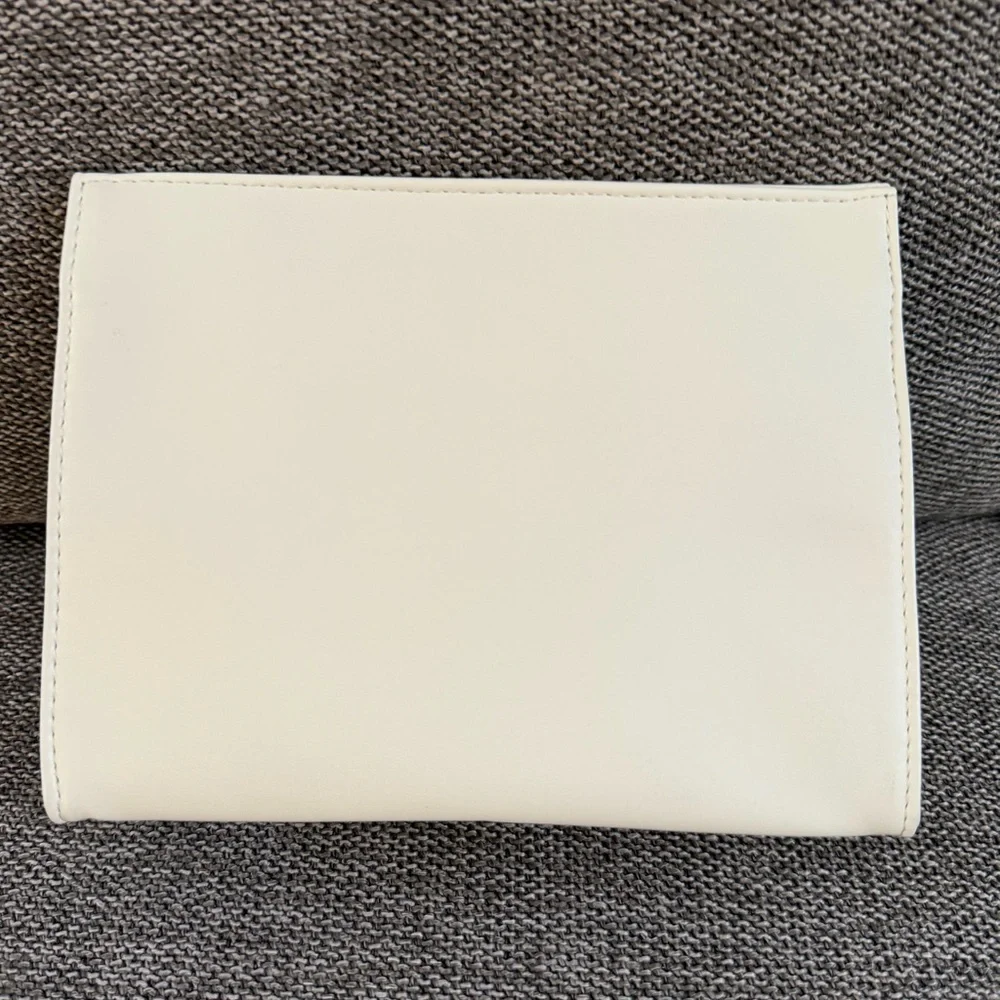 Yves Saint Laurent Beauty Cream Logo Pouch Makeup Bag Authentic New - Picture 6 of 11